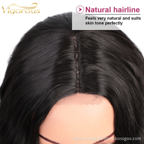 Wholesale U Part Water Wave Futura Curly Long For Black Women Synthetic Lace Wigs Heat Resistant Fiber